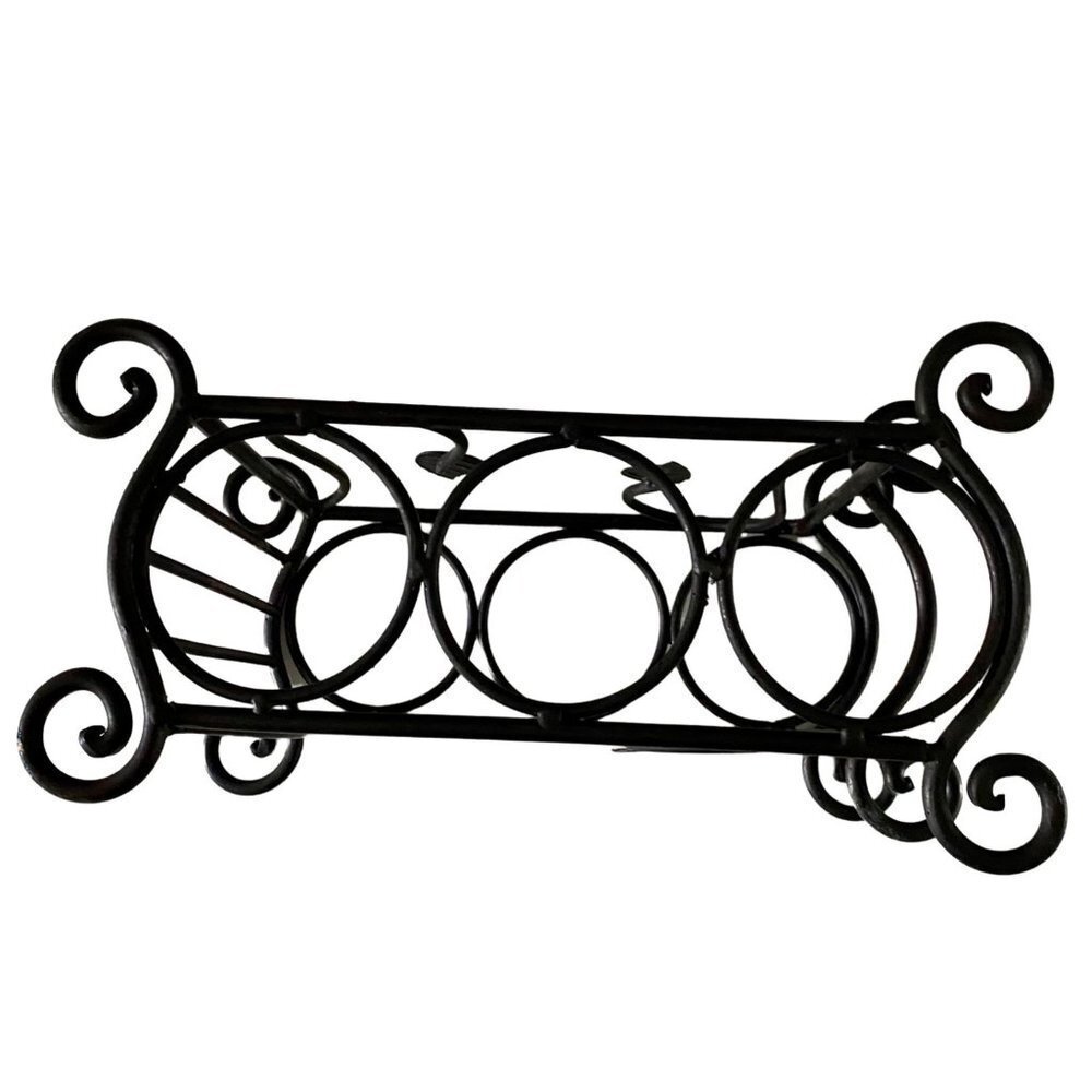 Black Metal Wine Rack with Leaves - Picture 12 of 15